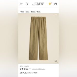 J. Crew Stratus Linen Pants - Dusty Fatigue